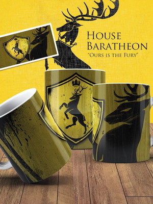 Caneca de cerâmica aaa 325 ml - house of baratheon