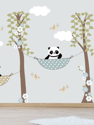 Adesivo árvores com pandas