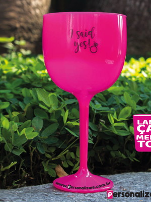 Taça gin personalizada i said yes team bride