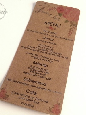 Menu simples kraft