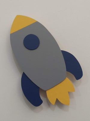 Foguete com luz de led decoração quarto bebe tema universo