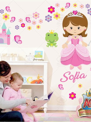 Adesivo parede infantil princesa menina -brinde nome-princ03