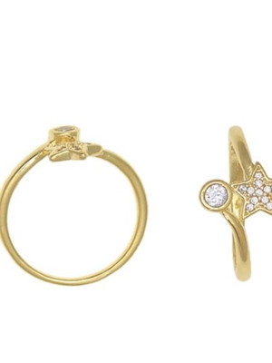 Anel regulagem com estrela com zirconia
