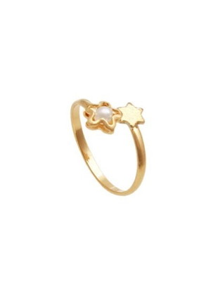 Anel regulagem com estrela e pérola
