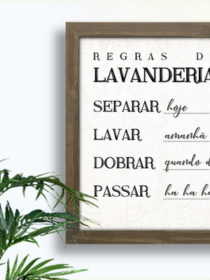 Quadro regras da lavanderia