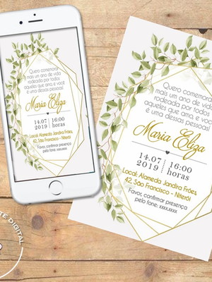 Convite digital casamento (com brinde)