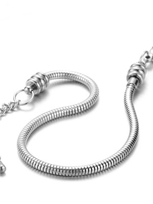 Pulseira de aço inox 17 cm com extensor
