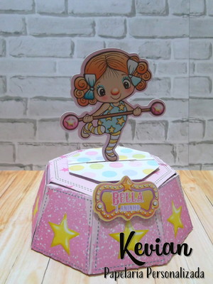 Caixa picadeiro circo rosa