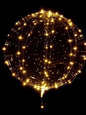 14 unidades baloes bubble led branco quente 45 cm completo