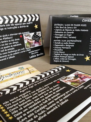 Cardapio de mesa festa cinema