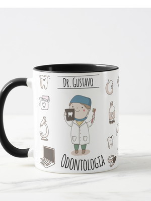Caneca personalizada odontologia profissão dentista com nome