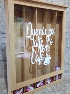 Suporte porta capsulas de café três corações em mdf