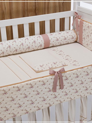 Kit berço rose americano contemporâneo 6 peças