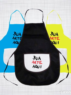 Kit 3 avental personalizado diversas cores liso ou c/bolso
