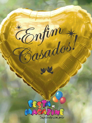 Balão dourado 20" enfim casados!