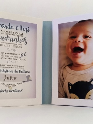 Convite batismo padrinhos com foto