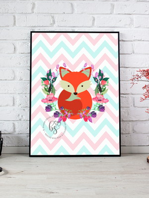 Arte digital quadro raposa