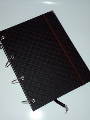 Caderno argolado g couro luxo marrom