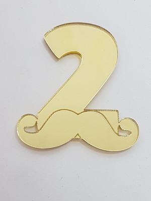 Numero com bigode do bita 4cm acrílico espelhado