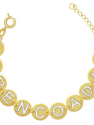 Pulseira abençoada com 2 espírito santo e ródio