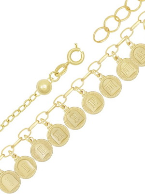Pulseira com 10 mandamentos e 5 bola lisa