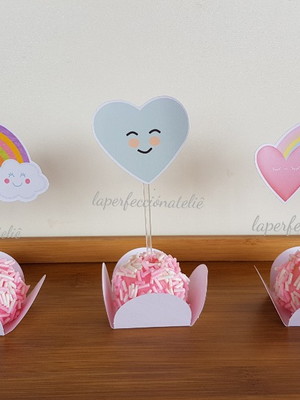 Topper para docinho chuva de amor