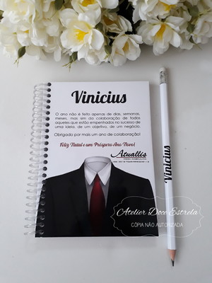 Caderno corporativo personalizado - confecções/ textil/loja