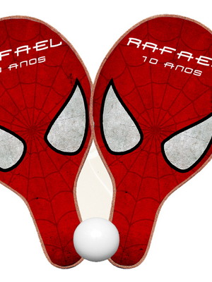 Raquete de ping pong homem aranha