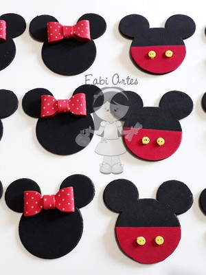 Mickey e minnie apliques carinha