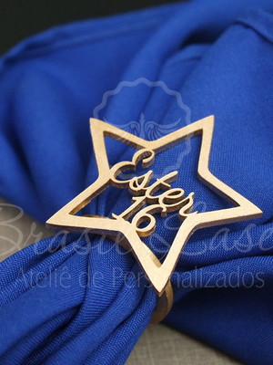 Porta guardanapo em mdf pintado personalizado estrela