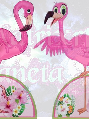Flamingo rosa kit 10 displays 25cm em mdf 3mm