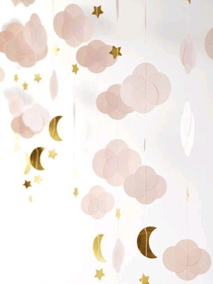 Kit com 2 varais de nuvem e lua laminado
