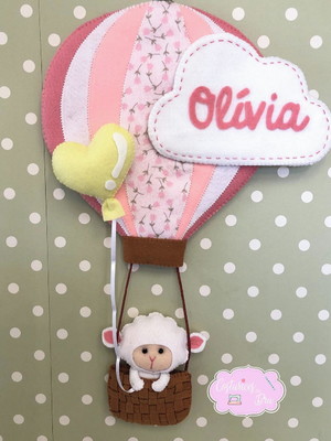 Porta maternidade balao com ovelha