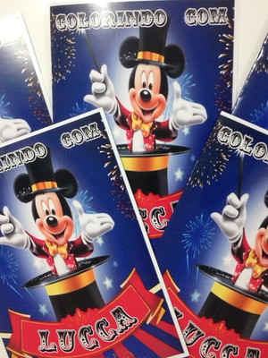 Kit com 15 unidades livro de colorir mickey mágico