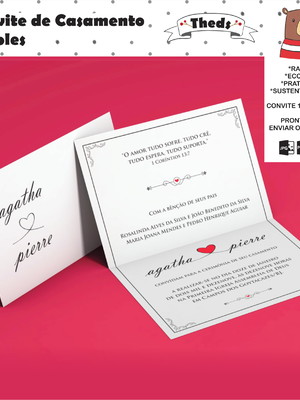 Convite de casamento simples