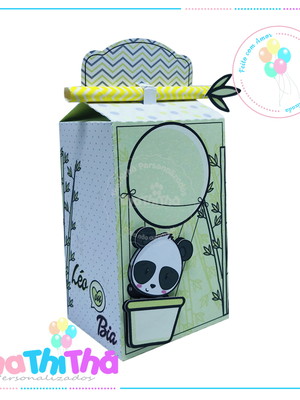 Caixa milk canudo panda verde