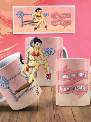 Caneca feminina mulher linda e poderosa não me desafie ref05