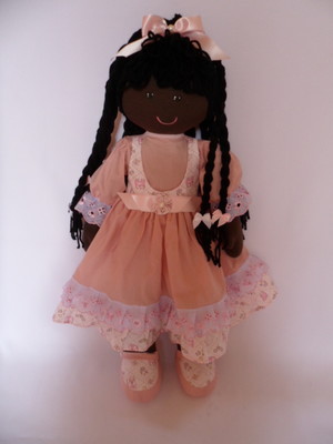 Boneca de pano negra 55cm