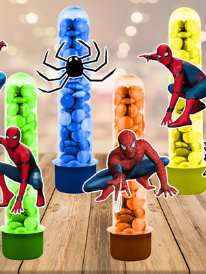Homem aranha - apliques para tubetes - 50 unidades
