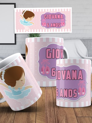 Caneca de polímero bailarina personalizada