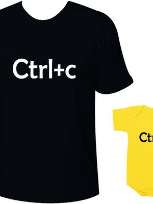 Camisetas tal pai tal filho ctrl c ctrl v