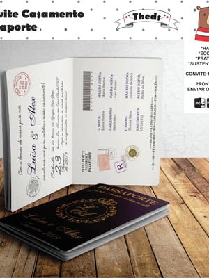 Convite de casamento passaporte