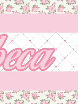 Faixa coroa floral cor alterada com nome rebeca