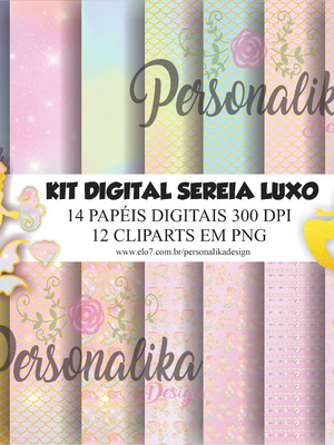Kit digital sereia luxo