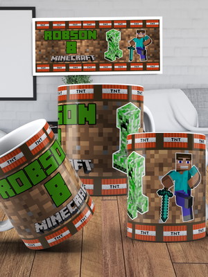 Minecraft caneca de polímero personalizada