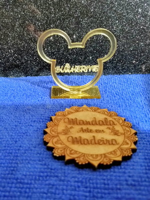 Aplique mickey espelhado com nome e base