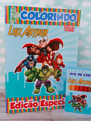 Kit livro de colorir g - vingadores