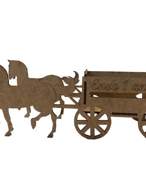 20 cachepô de cavalo com carroça personalizado, mdf cru