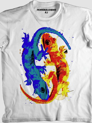 Camisa lagartixas - aquarela