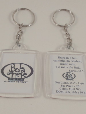 Chaveiro de acrílico personalizado eventos igreja